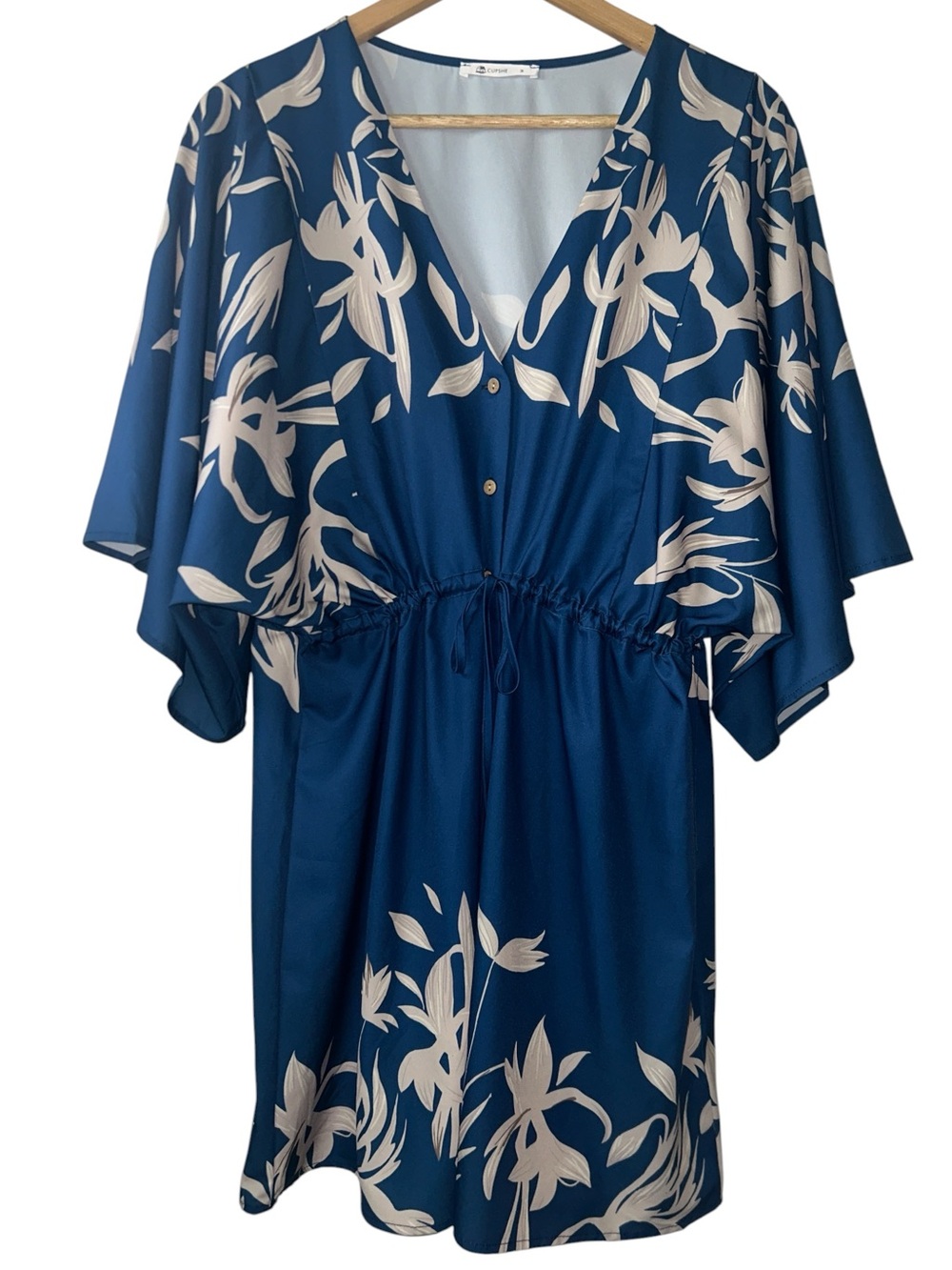 Cupshe Hayden V-Neck Flare Sleeve Mini Dress Tropical Vacation Women’s Medium